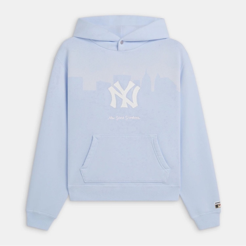 NWOT MADHAPPY x MLB & NY YANKEES FLEECE HOODIE IN SKY BLUE